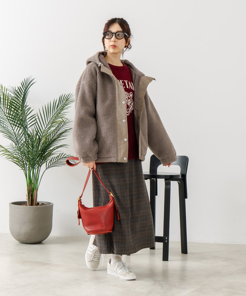 【CONVERSE/コンバース】ボア 切り替え フードジャケット