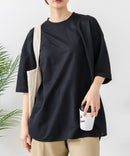 【C-FORTPOINT/フォートポイント】【接触冷感 ひんやり涼しい】冷感鹿の子素材 ラウンドヘムTシャツ 乾きやすい お尻が隠れる 体型カバー