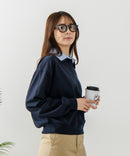 【C-FORT POINT/フォートポイント】2枚襟 スウェットポロトレーナー