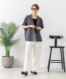 【C-FORT POINT/フォートポイント】カーディガン感覚で羽織れる リネンタッチ 半袖 シングルテーラードジャケット きれいめ さらさら 涼感 冷房対策 オフィス 通勤