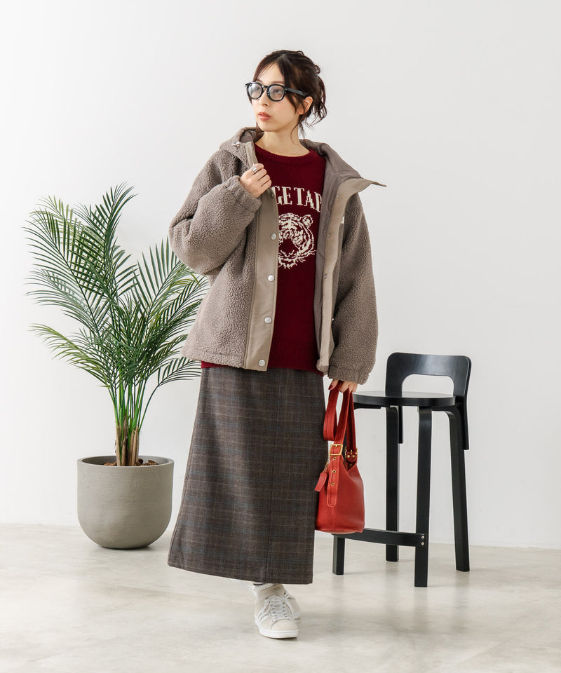 【CONVERSE/コンバース】ボア 切り替え フードジャケット