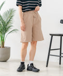 【C-FORT POINT/フォートポイント】【ウエストは総ゴム仕様で履きやすさ・動きやすさ抜群◎】シェフハーフパンツ ショートパンツ ワイド 太め 短パン ウエストゴム 楽ちん イージーパンツ 膝丈 アメカジ スケーター ストリート アウトドア