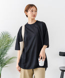 【C-FORTPOINT/フォートポイント】【接触冷感 ひんやり涼しい】冷感鹿の子素材 ラウンドヘムTシャツ 乾きやすい お尻が隠れる 体型カバー