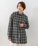 【C-FORT POINT/フォートポイント】【長めの丈感で腰回りカバー】ベーシックチェックシャツ レギュラーカラー ゆったりシルエット チェック柄 長袖 定番 カジュアル