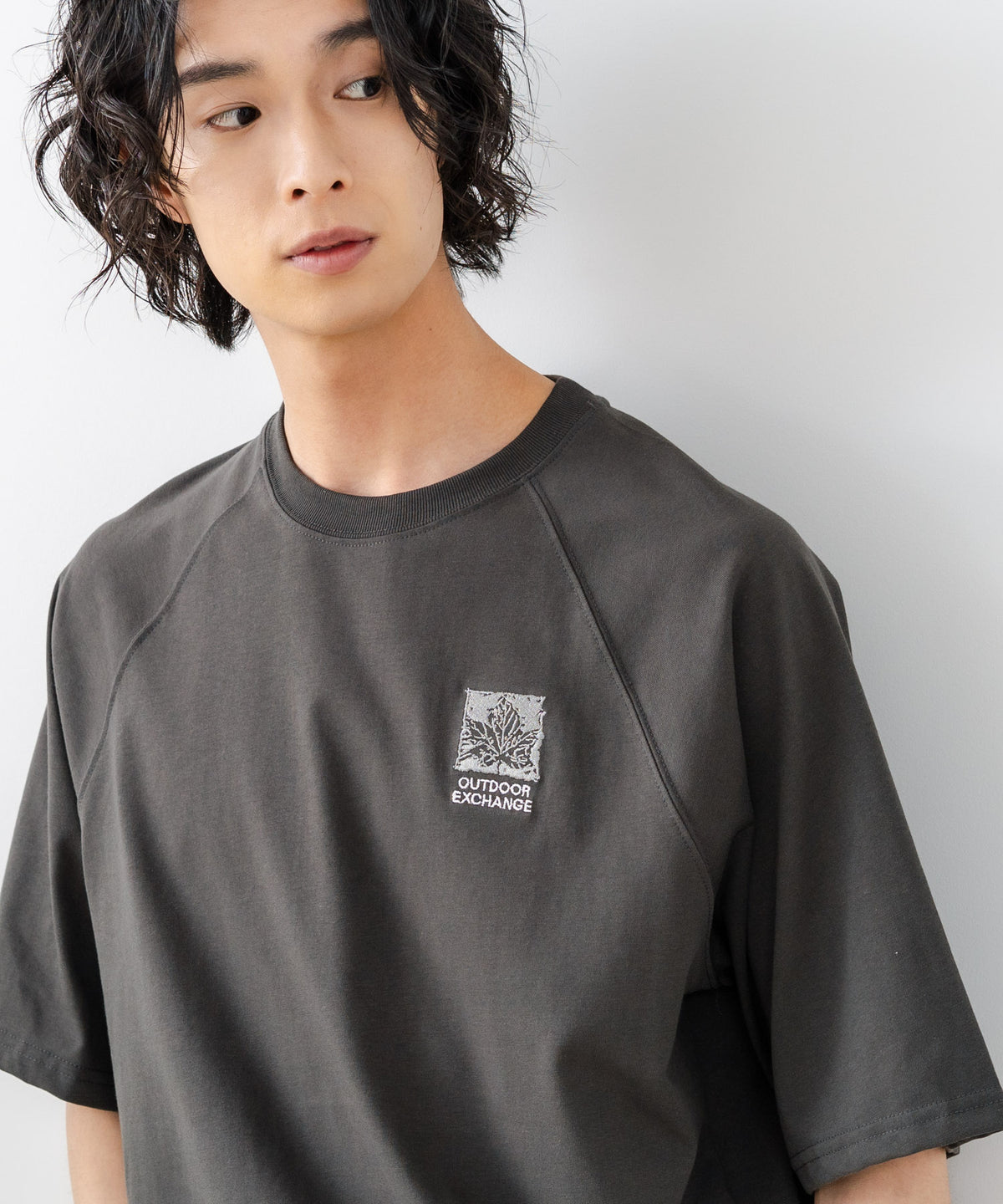 エンジ紬 大島紬意匠 ストレッチシフォン】ミドル丈セミマーメイドワンピース