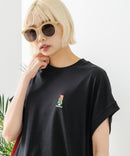 フレンチスリーブ ワンポイント刺繍Tシャツ【TeddyBear/テディベア】