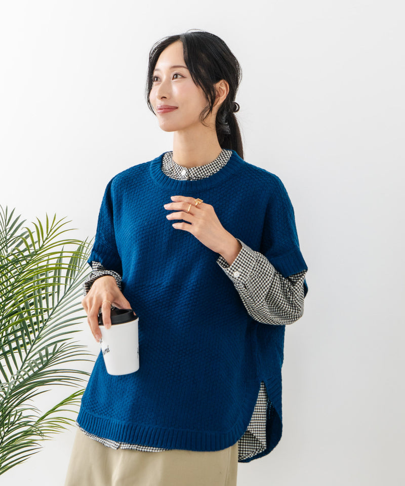 【C-FORT POINT/フォートポイント】ニットベスト＋ブラウスアンサンブル2