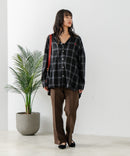 【BEVERLY HILLS POLO CLUB/ビバリーヒルズポロクラブ】オーバーサイズ ロゴ ワンポイント刺繍 シャギーチェックシャツ/フランネルシャツ/レディース メンズ