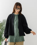 【fort point/フォートポイント】梨地 クルーネック ジップカーディガン