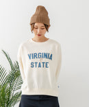 【DISCUS/ディスカス】カレッジロゴ 裏起毛スウェット 裾ラウンド