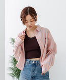 【BEVERLY HILLS POLO CLUB/ビバリーヒルズポロクラブ】【選べる2シルエット】オックスワイドシャツ（クロップド丈 or ビッグシルエット）ポニー刺繍
