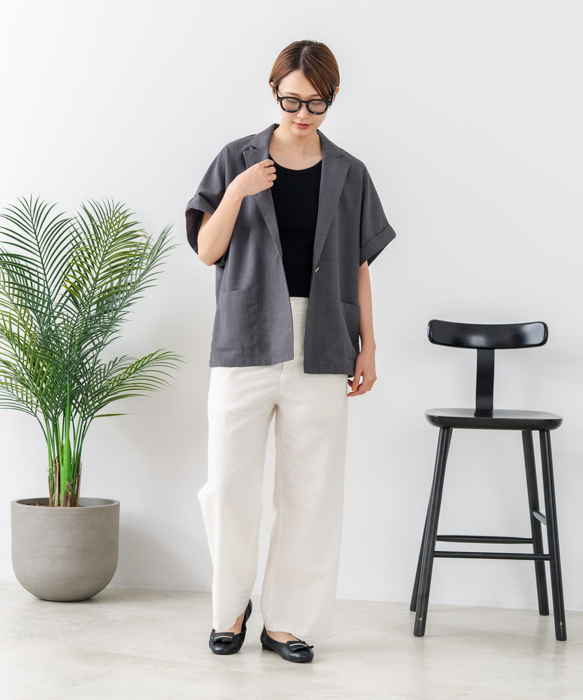 C-FORT POINT/フォートポイント】カーディガン感覚で羽織れる リネン 