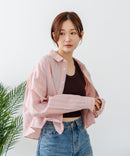 【BEVERLY HILLS POLO CLUB/ビバリーヒルズポロクラブ】【選べる2シルエット】オックスワイドシャツ（クロップド丈 or ビッグシルエット）ポニー刺繍