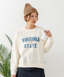 【DISCUS/ディスカス】カレッジロゴ 裏起毛スウェット 裾ラウンド