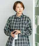 【C-FORT POINT/フォートポイント】【長めの丈感で腰回りカバー】ベーシックチェックシャツ レギュラーカラー ゆったりシルエット チェック柄 長袖 定番 カジュアル
