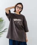 【CONVERSE/コンバース】×【TOM AND JERRY/トムとジェリー】ブランドロゴ プリント オーバーサイズ Tシャツzo