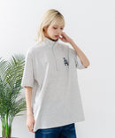 【SAVIER/サビアー】×【ZERO STAIN/ゼロステイン】【LAロゴ立体刺繍】コラボ ハーフジップ Tシャツ オーバーサイズ 汗染み防止 ストリート・スケーター