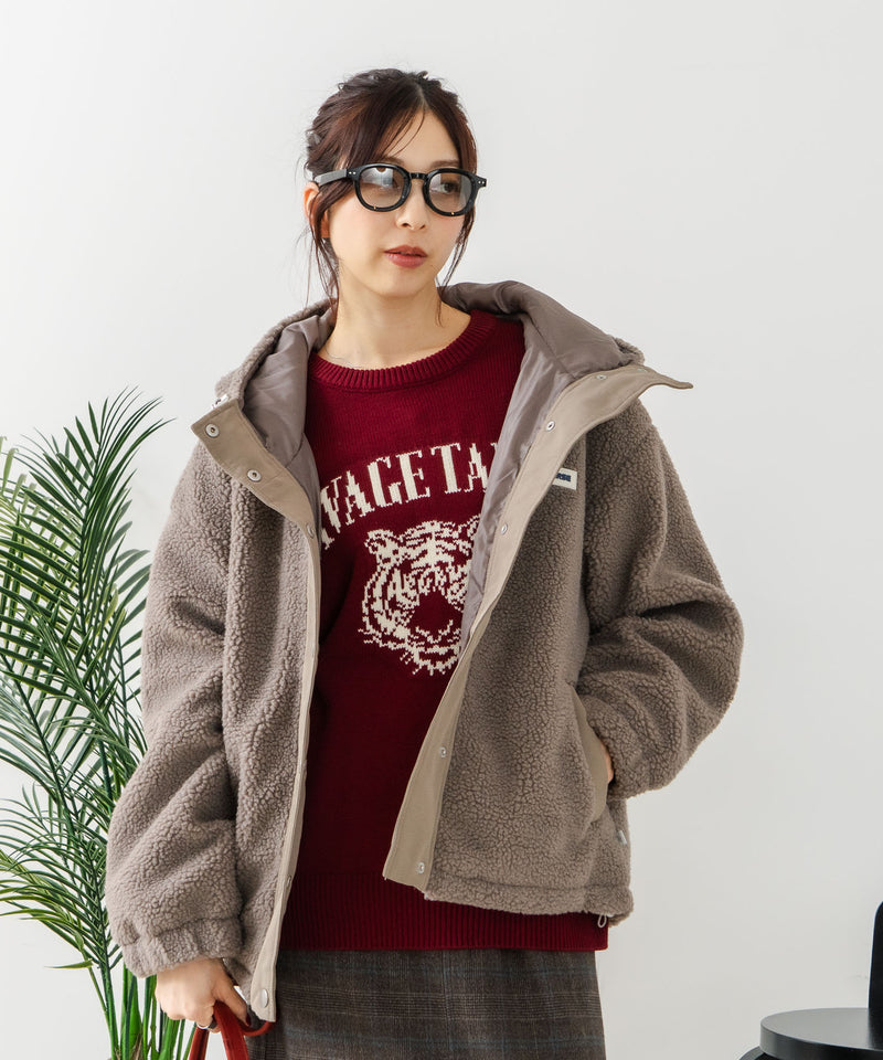 【CONVERSE/コンバース】ボア 切り替え フードジャケット