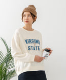 【DISCUS/ディスカス】カレッジロゴ 裏起毛スウェット 裾ラウンド