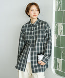 【C-FORT POINT/フォートポイント】【長めの丈感で腰回りカバー】ベーシックチェックシャツ レギュラーカラー ゆったりシルエット チェック柄 長袖 定番 カジュアル
