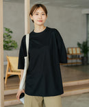 【C-FORTPOINT/フォートポイント】【接触冷感 ひんやり涼しい】冷感鹿の子素材 ラウンドヘムTシャツ 乾きやすい お尻が隠れる 体型カバー