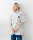 【SAVIER/サビアー】×【ZERO STAIN/ゼロステイン】【LAロゴ立体刺繍】コラボ ハーフジップ Tシャツ オーバーサイズ 汗染み防止 ストリート・スケーター