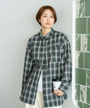 【C-FORT POINT/フォートポイント】【長めの丈感で腰回りカバー】ベーシックチェックシャツ レギュラーカラー ゆったりシルエット チェック柄 長袖 定番 カジュアル