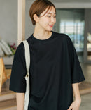 【C-FORTPOINT/フォートポイント】【接触冷感 ひんやり涼しい】冷感鹿の子素材 ラウンドヘムTシャツ 乾きやすい お尻が隠れる 体型カバー
