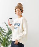 【DISCUS/ディスカス】カレッジロゴ 裏起毛スウェット 裾ラウンド