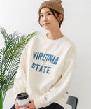 【DISCUS/ディスカス】カレッジロゴ 裏起毛スウェット 裾ラウンド