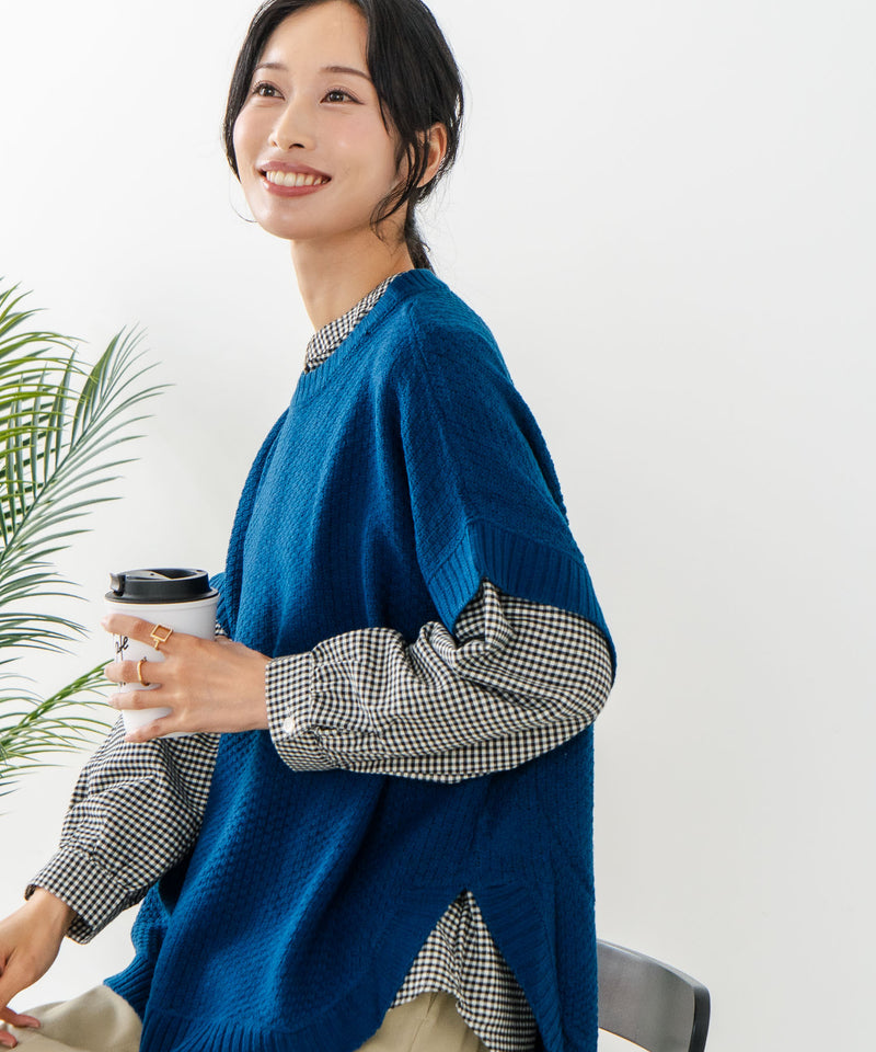 【C-FORT POINT/フォートポイント】ニットベスト＋ブラウスアンサンブル2
