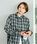 【C-FORT POINT/フォートポイント】【長めの丈感で腰回りカバー】ベーシックチェックシャツ レギュラーカラー ゆったりシルエット チェック柄 長袖 定番 カジュアル
