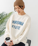 【DISCUS/ディスカス】カレッジロゴ 裏起毛スウェット 裾ラウンド