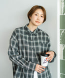 【C-FORT POINT/フォートポイント】【長めの丈感で腰回りカバー】ベーシックチェックシャツ レギュラーカラー ゆったりシルエット チェック柄 長袖 定番 カジュアル