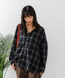 【BEVERLY HILLS POLO CLUB/ビバリーヒルズポロクラブ】オーバーサイズ ロゴ ワンポイント刺繍 シャギーチェックシャツ/フランネルシャツ/レディース メンズ