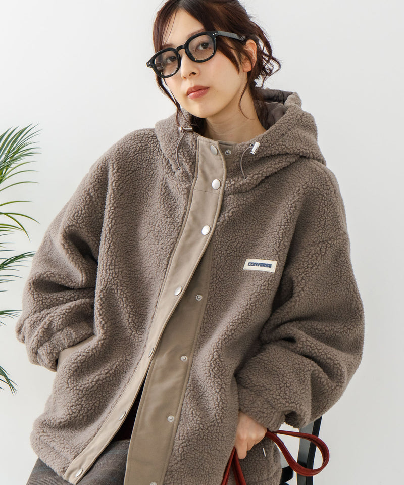 【CONVERSE/コンバース】ボア 切り替え フードジャケット