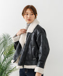 【C-FORT POINT/フォートポイント】合皮ライダースジャケット