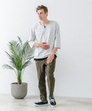 【汗染みの目立ちにくいTシャツ ZEROSTAIN/ゼロステイン】フェイクレイヤード ビッグシルエット キーネック クルーネック 7分袖Tシャツ 防汚 ＵＶカット ❘ジーンズメイト公式オンラインショップ