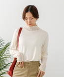 【C-FORT POINT/フォートポイント】シアー 切り替え ハイネック プルオーバー