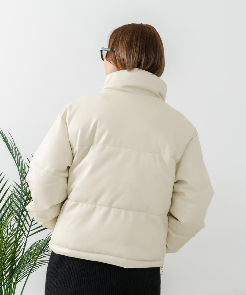 【C-FORT POINT/フォートポイント】フェイクレザー 中綿ブルゾン