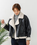 【C-FORT POINT/フォートポイント】合皮ライダースジャケット