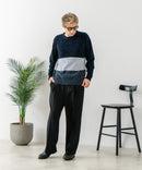 【BLUE STANDARD/ブルースタンダード】モール切り替えニット セーター 冬服 防寒 暖服