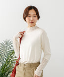 【C-FORT POINT/フォートポイント】シアー 切り替え ハイネック プルオーバー