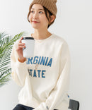 【DISCUS/ディスカス】カレッジロゴ 裏起毛スウェット 裾ラウンド