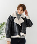 【C-FORT POINT/フォートポイント】合皮ライダースジャケット