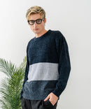 【BLUE STANDARD/ブルースタンダード】モール切り替えニット セーター 冬服 防寒 暖服