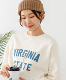 【DISCUS/ディスカス】カレッジロゴ 裏起毛スウェット 裾ラウンド