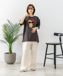 【sanrio/サンリオ】【ゆったりルーズシルエット】日焼けキャラクター サガラ刺繍Tシャツ ハローキティ クロミ ポチャッコ y2k 平成レトロ