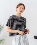 【C-FORT POINT/フォートポイント】ボーダークロップド丈Ｔシャツ