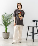 【sanrio/サンリオ】【ゆったりルーズシルエット】日焼けキャラクター サガラ刺繍Tシャツ ハローキティ クロミ ポチャッコ y2k 平成レトロ